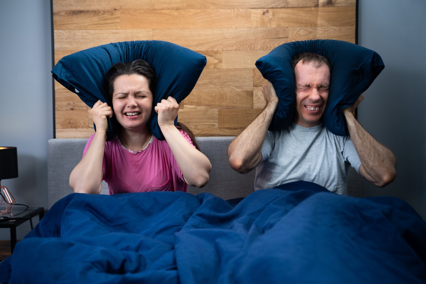 Loud Neighbor Making Noisy Party While Couple Sleeping